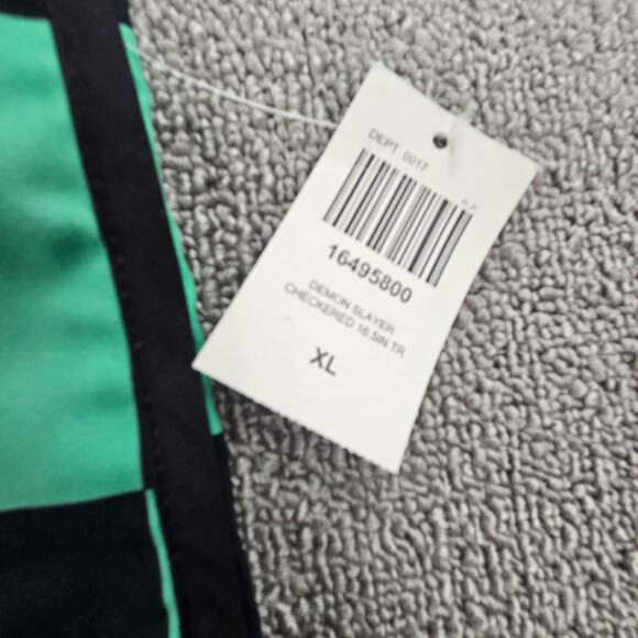 Hot Topic Swim Trunks Demon Slayer Mens Board Short XL Check Black Green NWT - Picture 10 of 10